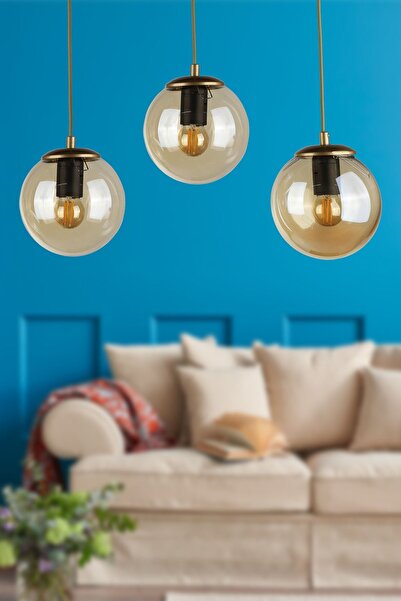 Begüsa Alegro 3.lü Sıralı Avize Eskitme Bal Cam