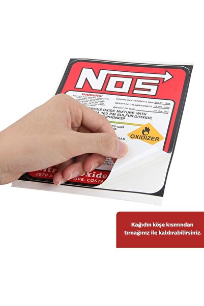 HMNL 15x12 Cm Nos Tüp Sticker Araba Sticker Etiket