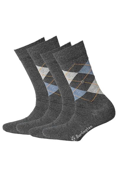 Burlington Herren Socken Everyday 4er Pack - Rautenmuster, Uni, Einheitsgröße, 40-46