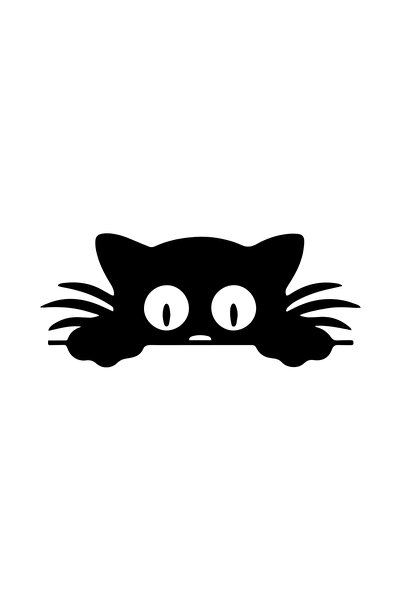 HMNL Bagajdan Bakan Kedi Oto Sticker Araba Cam Sticker 17x7