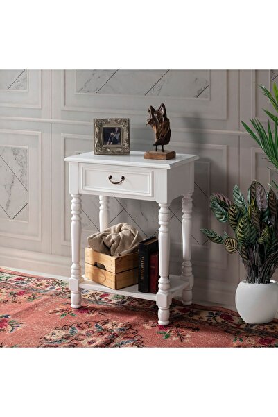 Woodenbend Suraj Beyaz Komodin