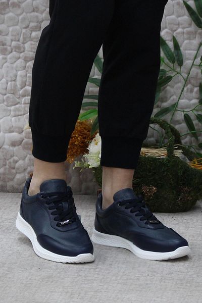 Hammer Jack 24260 Model Navy Blue Flexible Soft Genuine Leather Men's Shoes