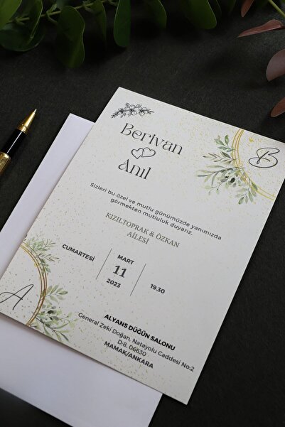 Pixel Davetiye Beyaz 100 Adet Davetiye Dikdörtgen Model - 2025 Yeni-düğün-nişan-kına-nikah-sünnet Davetiyesi-2036