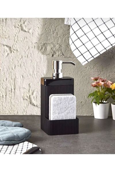 Blueeslife Liquid Soap Dispenser with Chamber Kitchen Bathroom Detergent Dispenser Soap Dispenser Brush with Sponge Chamber Brush is Not Included