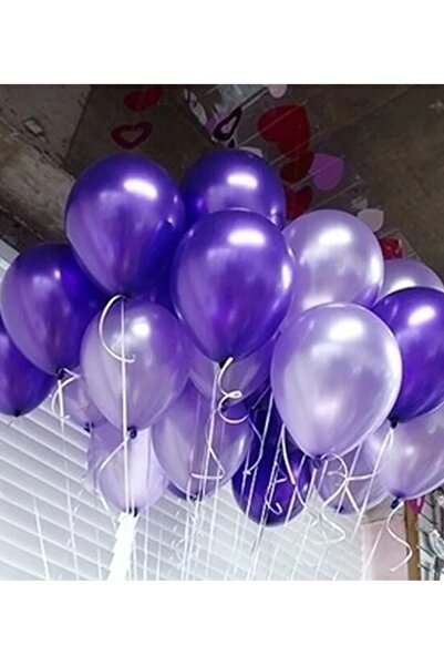 parti pera Metalik Mor , Metalik Lila Balon 12 Inç 30 Cm