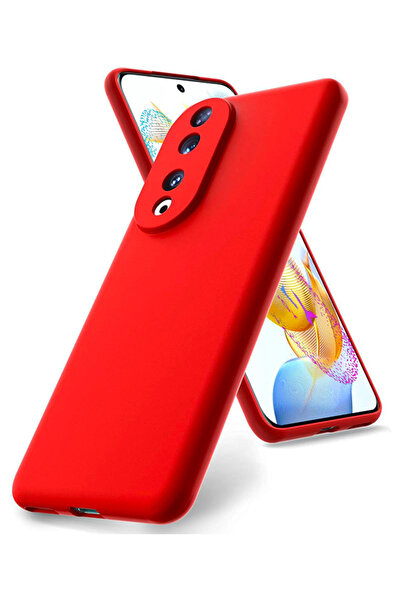 Molly Huawei HONOR 90 İçin Kırmızı Liquid İçi Kadife Silikon Kılıf