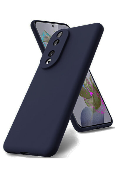 Molly Huawei HONOR 90 İçin Gece Mavisi Liquid İçi Kadife Silikon Kılıf