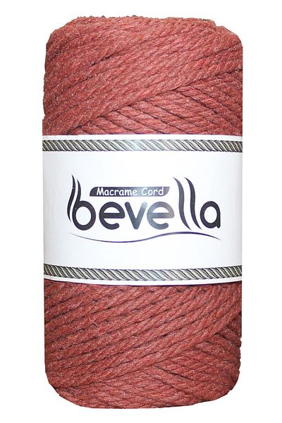 Bevella Macrame Cord Premium 3 τεμαχίων στριφτό βαμβακερό νήμα μακραμέ - 3 mm, 250 γρ