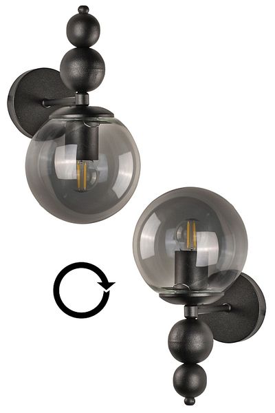 Begüsa Endless Sconce 2 Pieces Black Smoked Glass