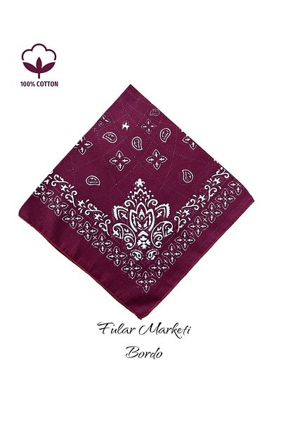 Fular Marketi أضف 4 في السلة، ادفع 3، 100% قطن، نمط أناقة، أحمر كلاريت، سعر قطعة واحدة