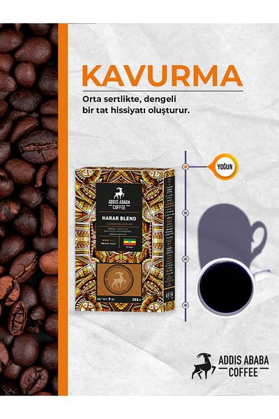 Addis Ababa Coffee Harar Blend 250 Gr - Pack of 2