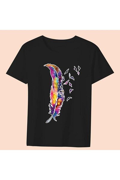Usaspor Usaspor Black T-Shirt - Feather Map Model27 10082