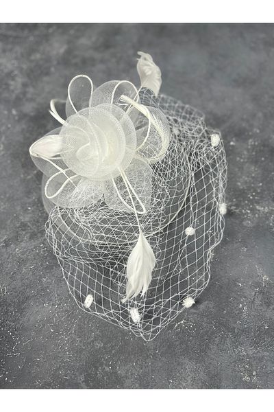 Limelia Stylish Bridal Feather Wedding and Wedding Cap