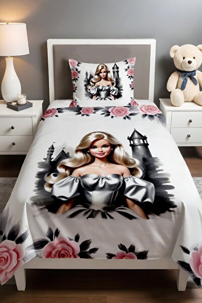 EVPANYA طقم بيكيه منقوش باللون الرمادي (160×230 سم)