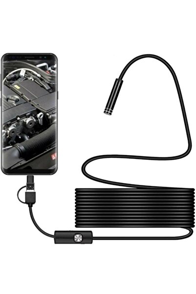 S Store Endoskopik Yılan Kamera 2 mt Pro Sert Kablo (usb+micro+type-c)