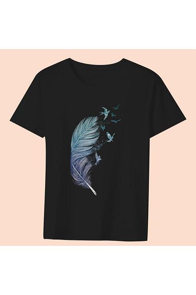 HobyUsa Hobyusa Black T-Shirt - Feather Map Model26 10081