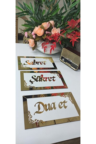 hayalimhediyelik Sabret,şükret dua et 3lü İslami tablo
