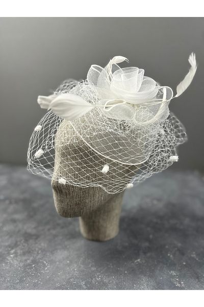 Hayalperest boncuk Pălărie de mireasă elegantă Căciulă de mireasă pentru nuntă cu pene