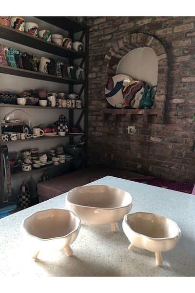 Ayşegül'ün Seramik Atölyesi handmade ceramic 3 pcs pumpkin