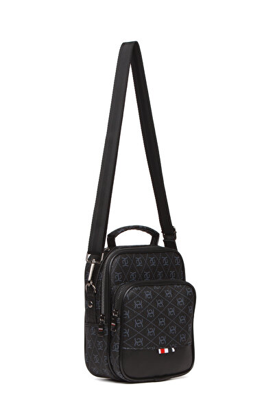 Adelina Bags Чоловіча чорна сумка через плече з візерунком