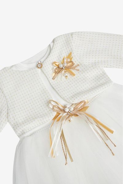 Babys Store 100% Cotton Glitter Grayed Navel Floral Cardigan 1stQuality Baby Girl Dress