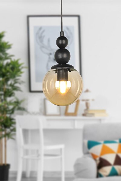 Begüsa Sonsuz Tekli Avize Siyah Bal Cam