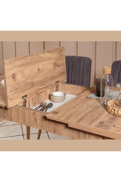 ZEYTUN Palermo Benchli Yemek Masası Takımı Atlantik Soho Antrasit