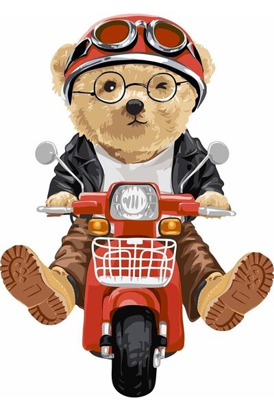 HMNL Sevimli Ayıcık 17x12 Cm Motorsiklet Kask Laptop Ve Oto Sticker