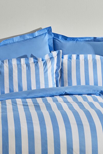 Sarah Anderson Brine 100% Cotton Double Duvet Cover Set Blue