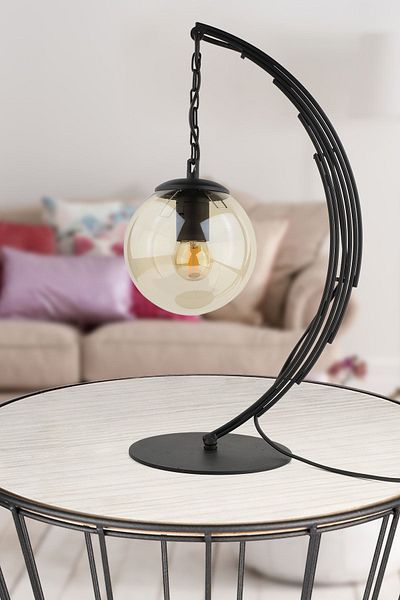 Begüsa Black Honey Glass Ayko Table Lamp