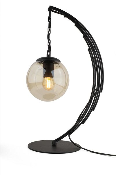 Begüsa Black Honey Glass Ayko Table Lamp