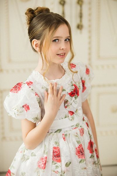 Ribbon kids Chiffon Dress and Bag Set