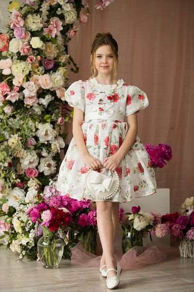 Ribbon kids Chiffon Dress and Bag Set