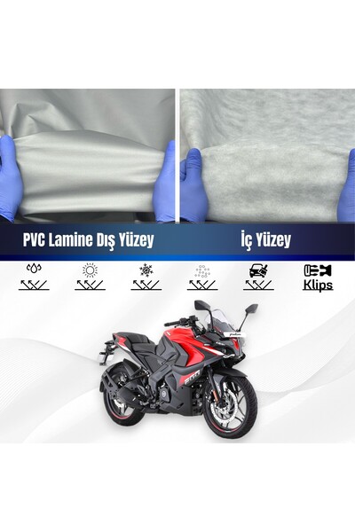 ULTRASHOP Bajaj Pulsar RS 200 Su Geçirmez Motosiklet Brandası 4 Mevsime Uygun Motor Brandası