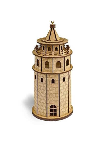 Giftölye Ahşap Galata Kulesi Maketi Boyanabilir Ahşap Maket
