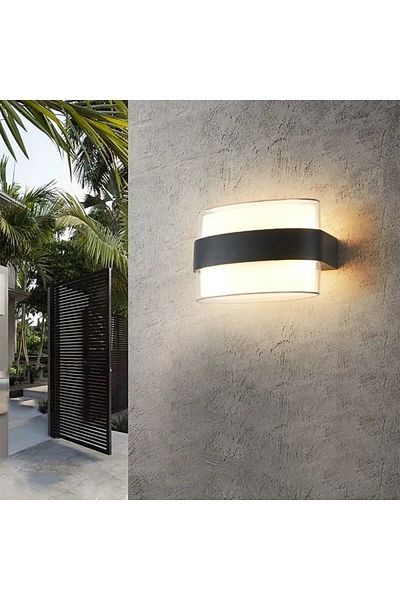 Cata 12 W Gozo Two Way Led Wall Sconce - Daylight (3000K) - Black - IP54 - CT-7044
