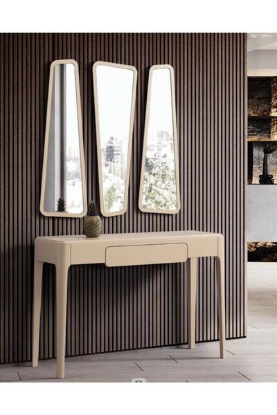 Onurdesign Wood Dresuar Ahşap Beyaz Boyalı Aynalı Dresuar