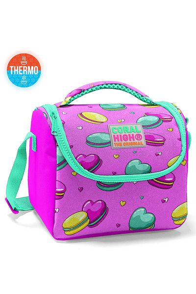 Coral High Cutie de prânz termică pentru copii, roz deschis, verde apă, cu model, 11701
