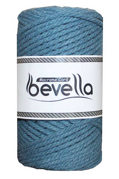 Bevella Macrame Cord Petrol Blue Premium 3 Twist Spun Cotton Macrame Snur - 3 Mm 250 gr