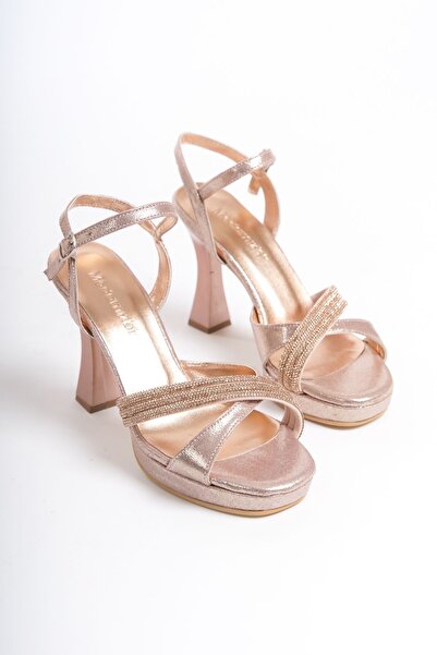 DORA ROSE SILVERY PLATFORM HEELED WOMEN'S ABYE SHOES DR130