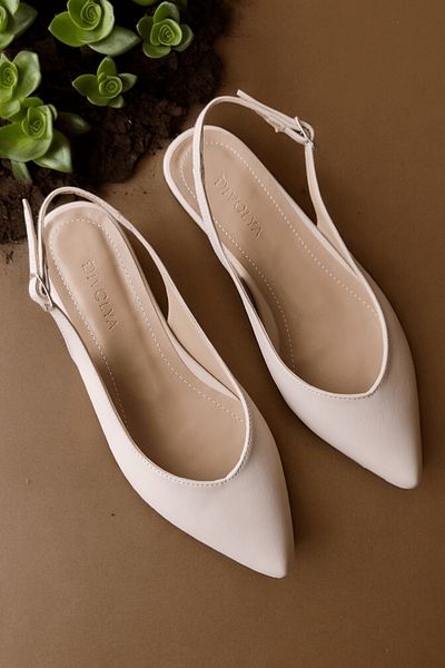 DİVOLYA Luke Beige (2 cm Tocuri) Balerini cu vârf ascuțit pentru utilizare zilnică