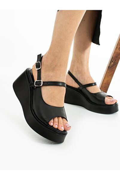 Alemdar Shoes NADYA Black High-Sole Women's Sandals