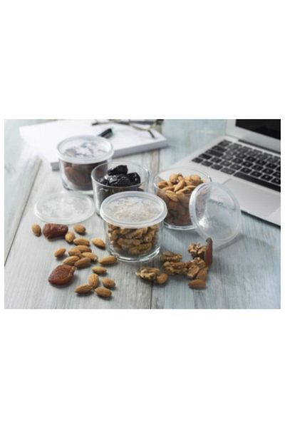 Paşabahçe 6-Piece Breakfast Glass Storage Set - 220Cc, with Lid Fma07064 Pb42230-1