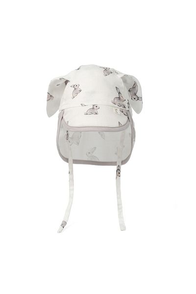 DEUX LAPINS 100% Cotton Muslin Neck Protected Baby Hat