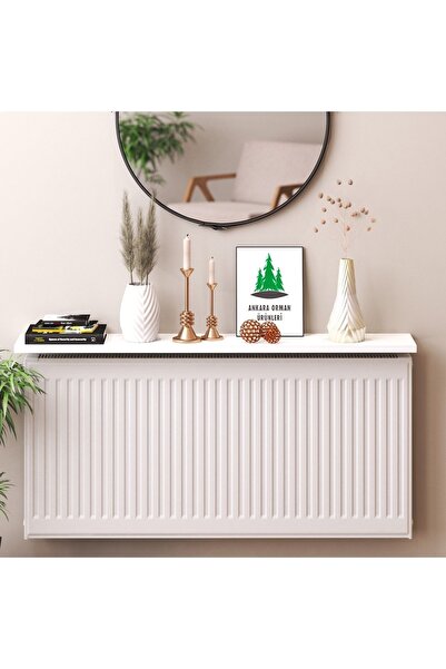 Ankara Orman Ürünleri Mdf Beyaz Petek Üstü Duvara Monte Uçan Raf Dresuar 90cmx18cm