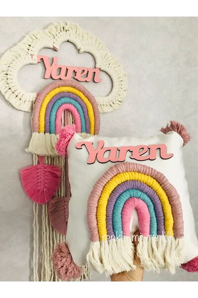 renkli mi renkli tasarım dünyası Set de ornamente și perne colorate pentru ușă