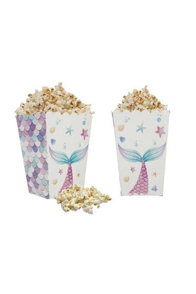 Big Party Mermaid Themed Corn Box 8 Pieces