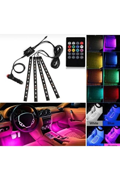 Led Mircar Ayak Altı Araç Içi Müziğe Duyarlı 12 Li 8 Mod Rgb