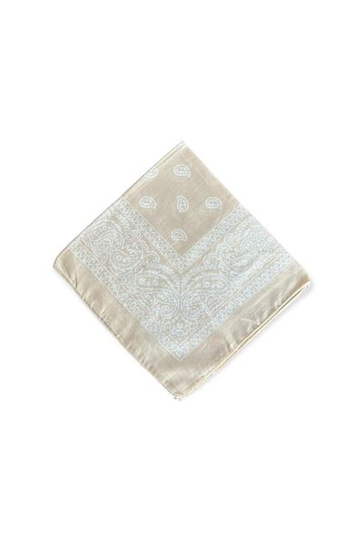 Fular Marketi Ethnic Patterned Beige Bandana - 5 Pieces with Promotion, Price is for 1 Piece