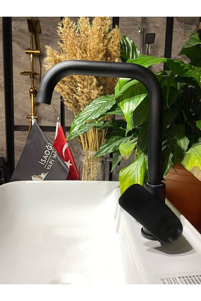 İSAOĞLU YAPI Black Kitchen Faucet Black Sink Faucet Matte Black Kitchen Faucet